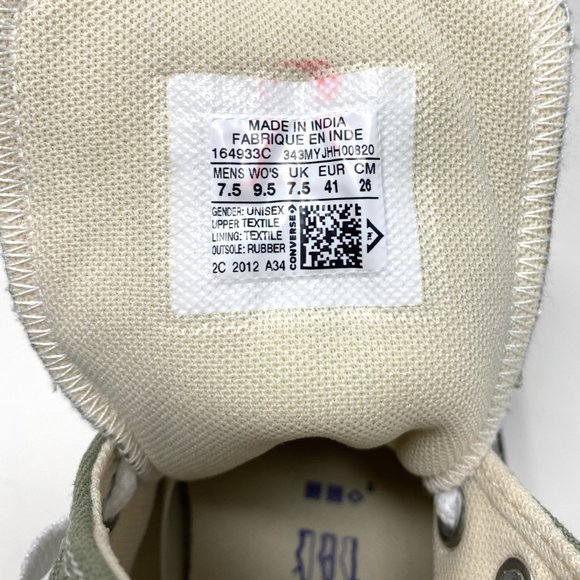 Converse Women's Size 9.5 164933C CTAS HI Jade Stone Gray Canvas Canvas Sneakers - Picture 7 of 8